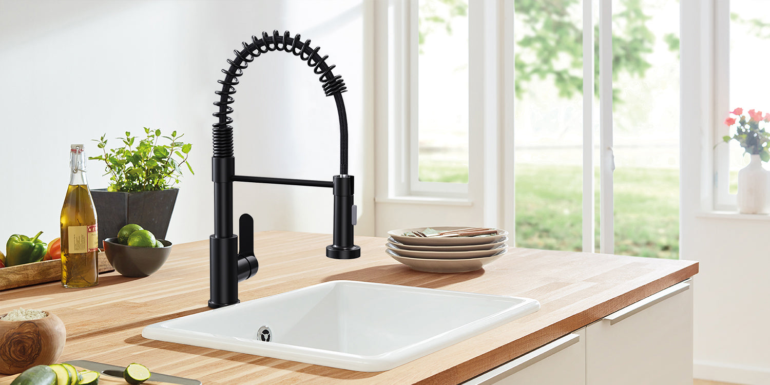 Elevate Your Bathroom Aesthetic with 4-Inch Matte Black Faucets