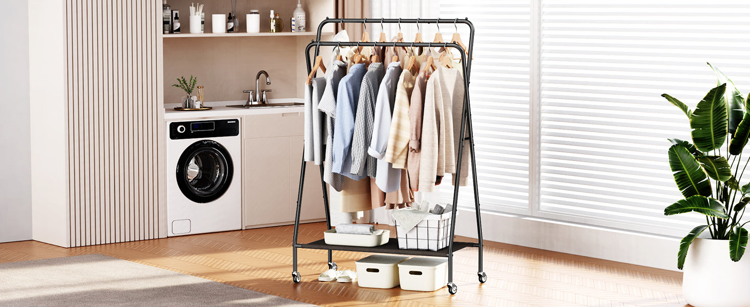 Organize Effortlessly With the Double Rod Clothes Garment Rack