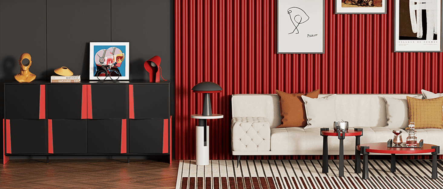 Sideboard black and red