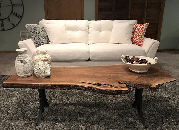 wood slab coffee tables