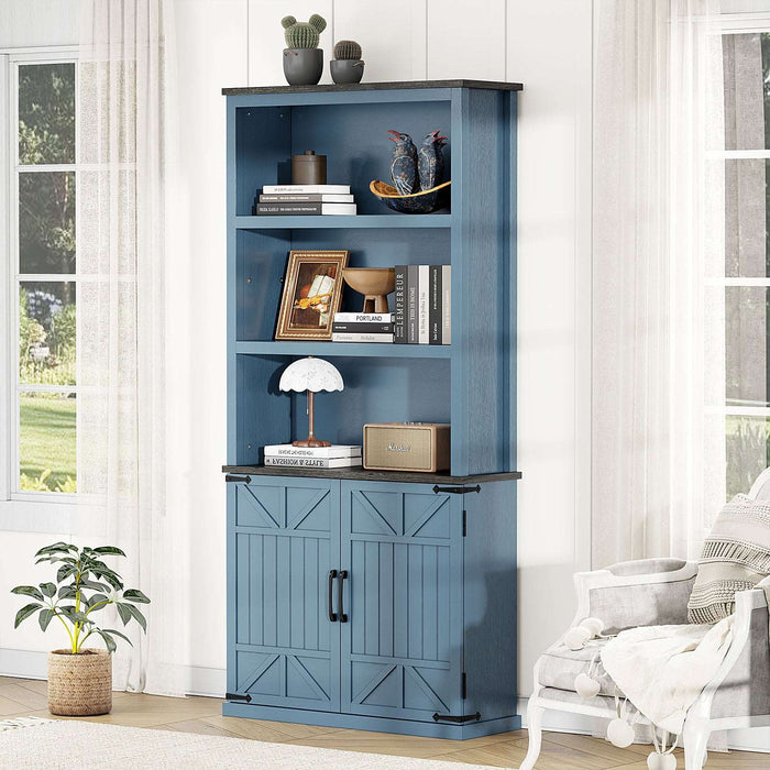 Blue Farmhouse Bookshelf 