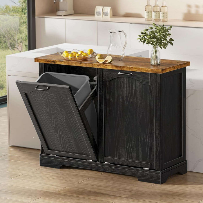 Flycity Black Kitchen Tilt Out Trash Cabinet