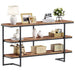 Flycity 55" Industrial Console Sofa Table with 3 Tier Storage Shelves