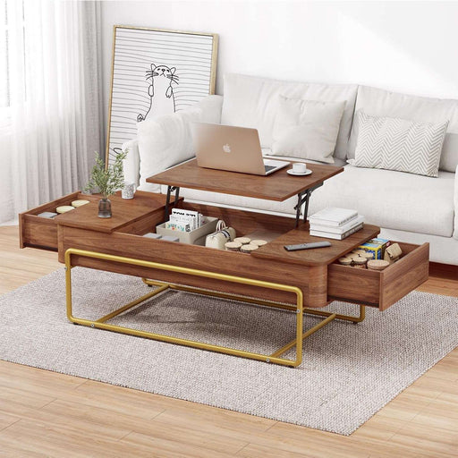 Flycity 48" Lift Top Coffee Table with Storage, Living Room Wooden Lift Top Center Table