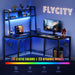  Flycity L Shaped Gaming Desk with Led Lights