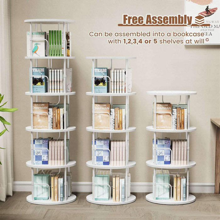 white rotating bookshelf free assembly