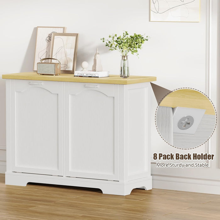 Flycity White Kitchen Tilt Out Trash Cabinet