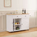 Flycity Rolling Kitchen Island with Storage Rack, Farmhouse Island Table for Kitchen