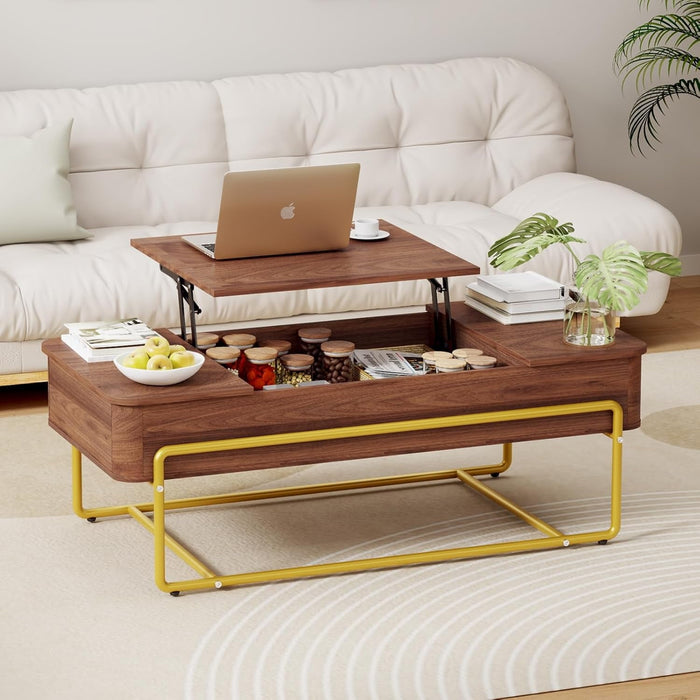 Flycity 48" Wood Lift Top Coffee Table with Storage for Living Room