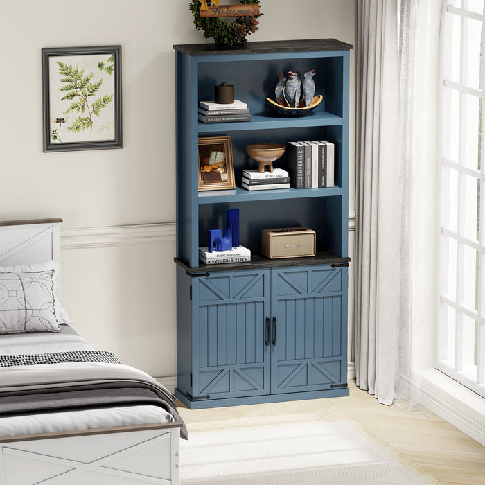 Flycity 70in Tall Farmhouse BookShelf with Storage Cabinet