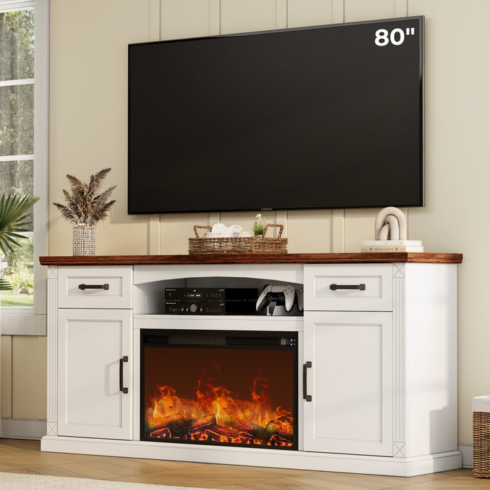 White Fireplace TV Stand