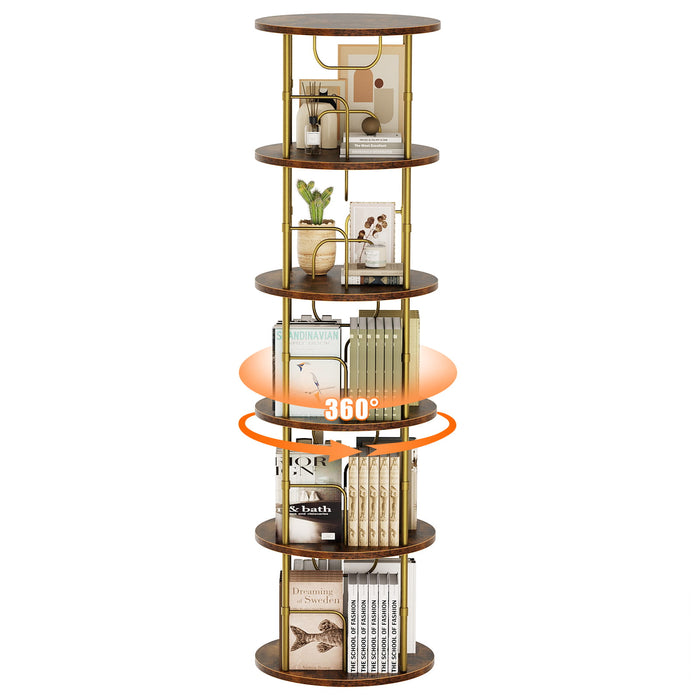 Flycity 360° Display 3-5 Tier Rotating Bookshelf with Special Visible Partition Storage