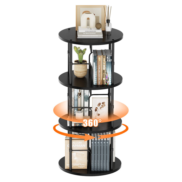 Flycity 360° Display 3-5 Tier Rotating Bookshelf with Special Visible Partition Storage