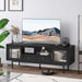 Flycity Mid-Century Modern Black TV Stand for 55/60/65 Inch TVs