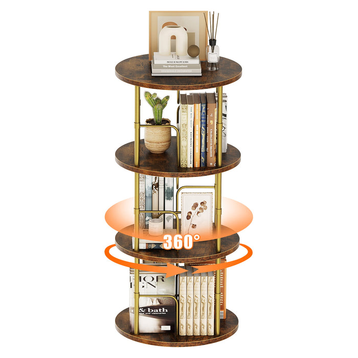 Flycity 360° Display 3-5 Tier Rotating Bookshelf with Special Visible Partition Storage