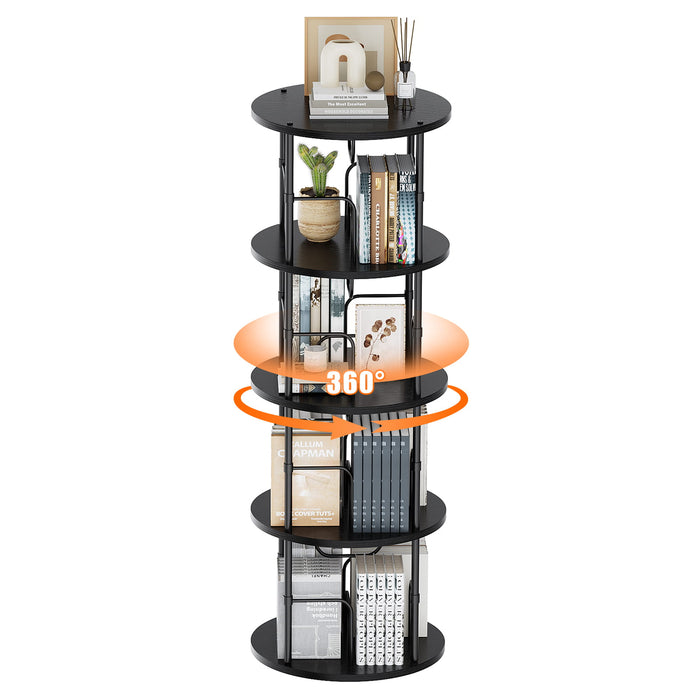 Flycity 360° Display 3-5 Tier Rotating Bookshelf with Special Visible Partition Storage