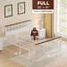 Flycity White Farmhouse Queen Metal Bed Frame with Headboard - Neston