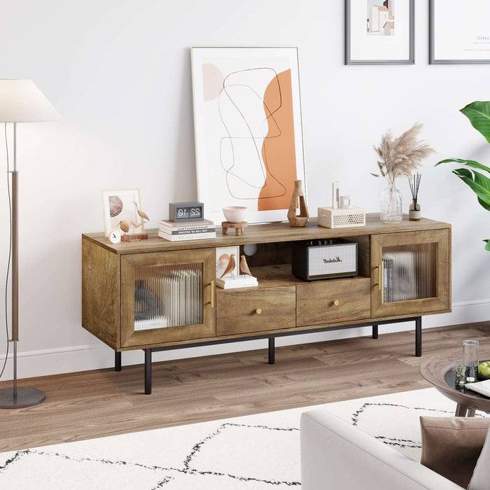 Flycity Mid-Century Modern Brown TV Stand