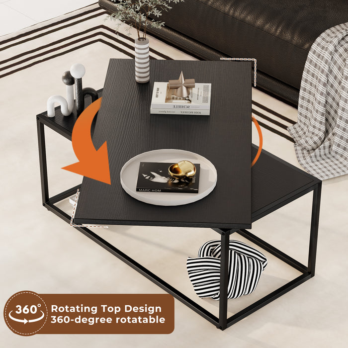 Rotating Top Design Coffee Table