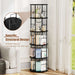 Flycity 360° Display 5 Tier Rotating Bookshelf with Special Visible Partition Storage - Black