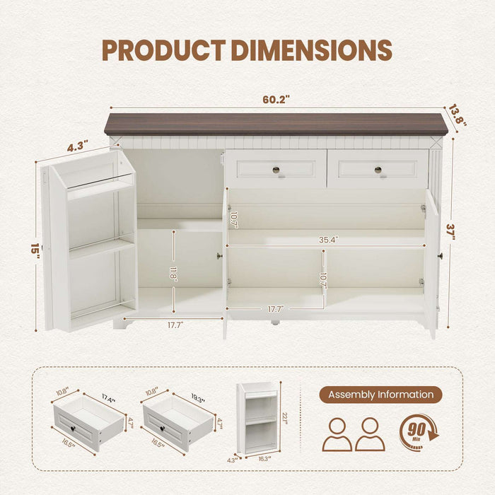 Flycity Sideboard Buffet Cabinet For Living Room,Entryway,Hallway