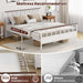 Flycity White Farmhouse Queen Metal Bed Frame with Headboard - Neston