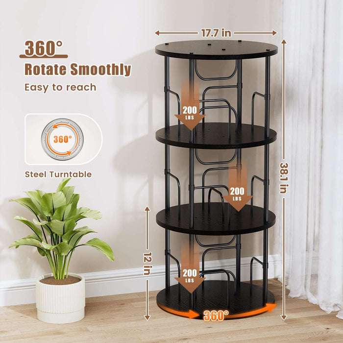 Flycity 360° Display 3-5 Tier Rotating Bookshelf with Special Visible Partition Storage