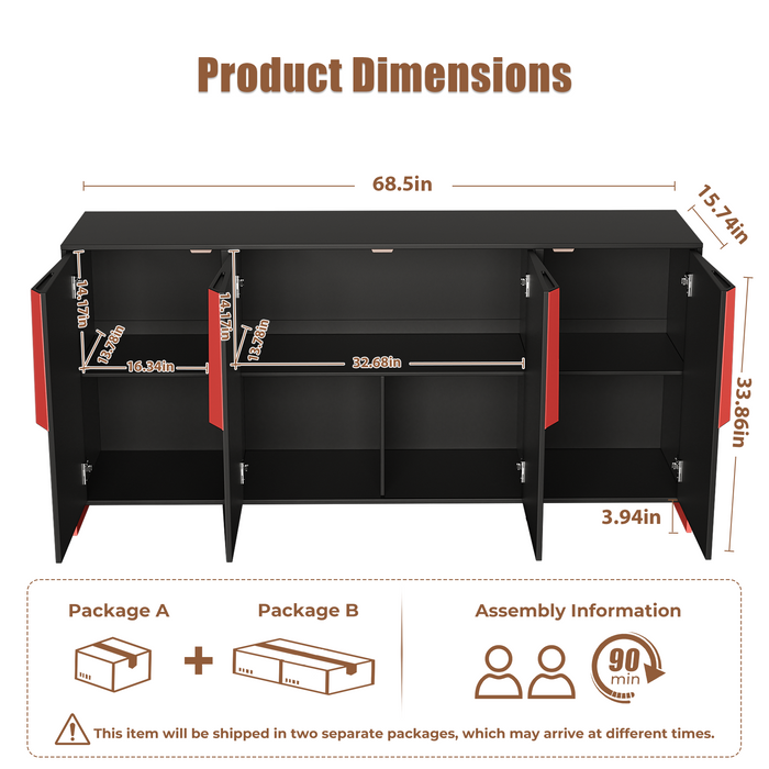 modern sideboard buffet cabinet Size