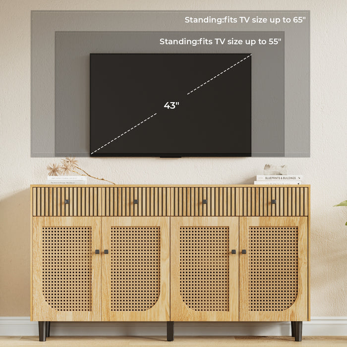 Boho Rattan Sideboard TV Stand