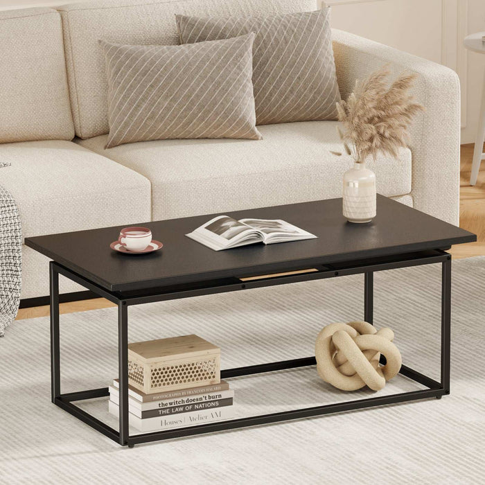 black modern rotating coffee table