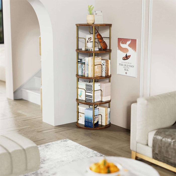 360° Display 4 Tier Rotating Bookshelf