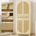 Flycity 72" Rattan Tall  Kitchen Pantry Storage Cabinet