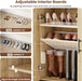 7-Tier Shoe Storage Cabinet with Rattan Doors