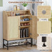 7-Tier Shoe Storage Cabinet with Rattan Doors