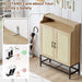 7-Tier Shoe Storage Cabinet with Rattan Doors