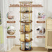 Flycity 360° Display 3-5 Tier Rotating Bookshelf with Special Visible Partition Storage