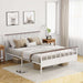 Flycity White Farmhouse Queen Metal Bed Frame with Headboard - Neston