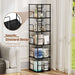 Black Square Rotating Bookshelf-3