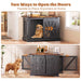 Flycity Farmhouse Black Heavy Duty Dog Crate Furniture with Sliding Door