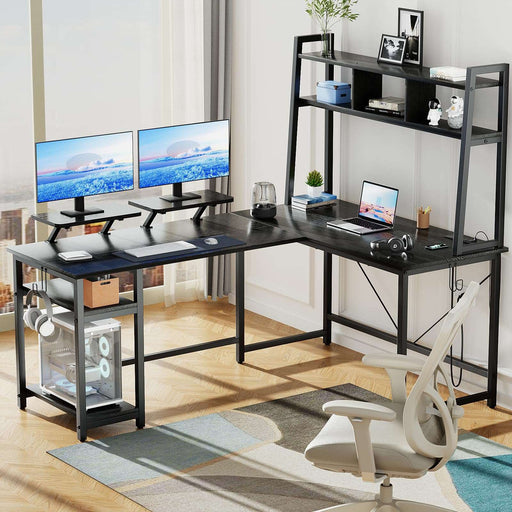 Flycity L-Shaped Computer Desk With Led Lights [US Warehouse]