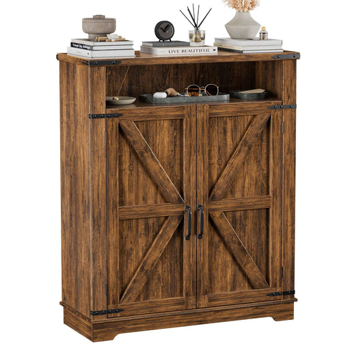 Brown Farmhouse Shoe Cabinet-1