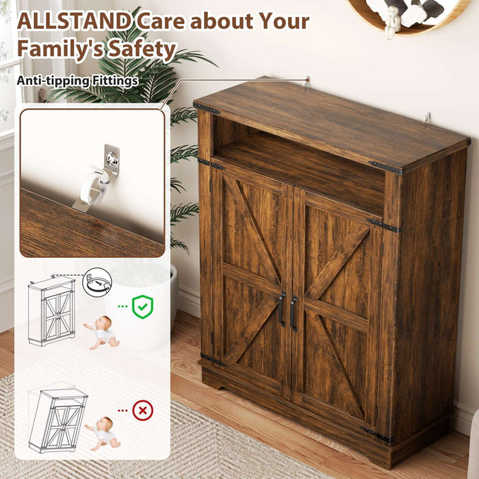 Brown Farmhouse Shoe Cabinet-6