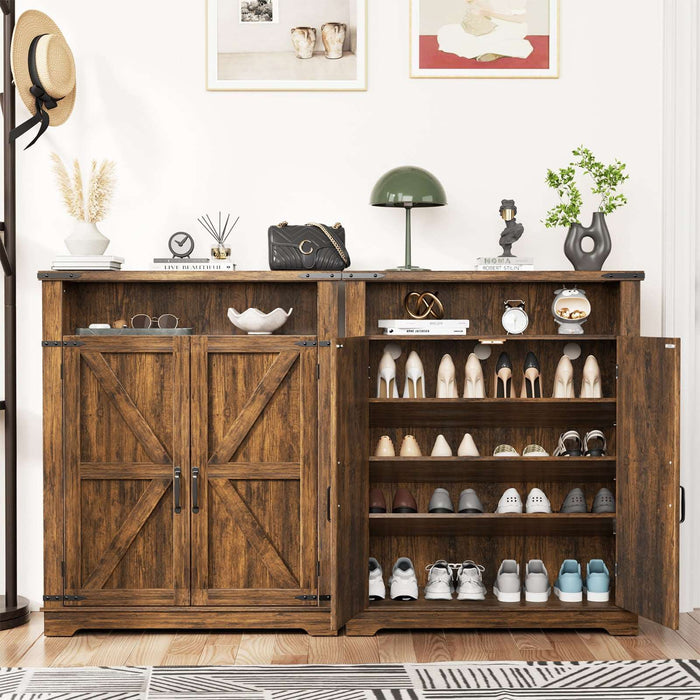 Brown Farmhouse Shoe Cabinet-8