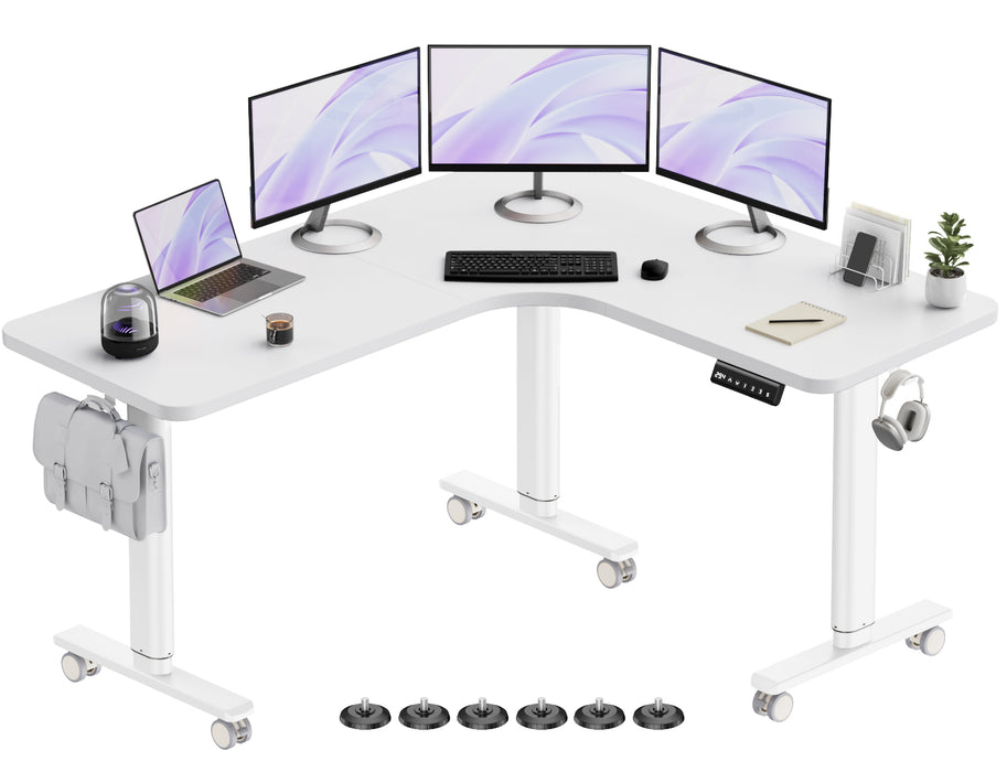 Flycity Electric L-Shaped Standing Desk Adjustable Height - Reversible