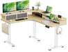 Electric L Shaped Sit-Stand Home Office Desk with Two Drawers