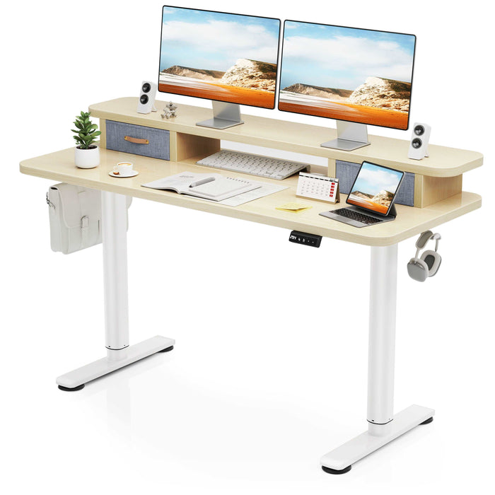 Flycity Electric Standing Desk with Dual Drawers