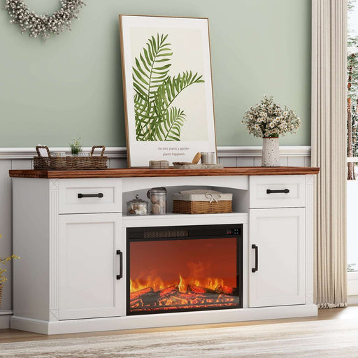 White Fireplace TV Stand