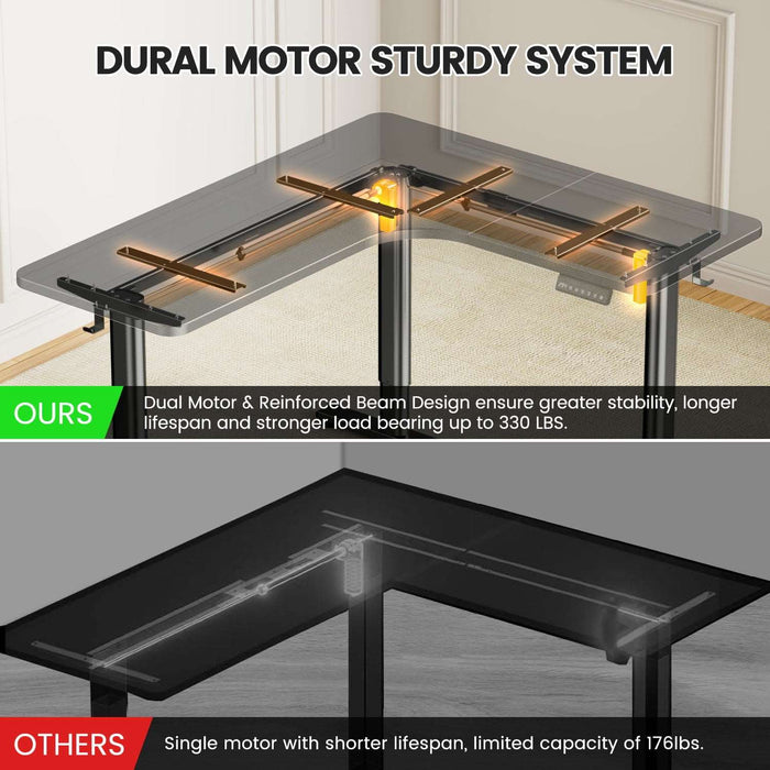 Electric L Shaped Standing Home Office Desk