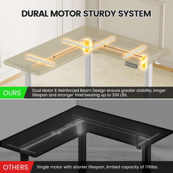 Electric L Shaped Standing Home Office Desk