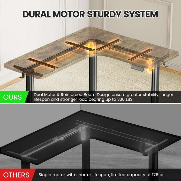 Electric L Shaped Standing Home Office Desk